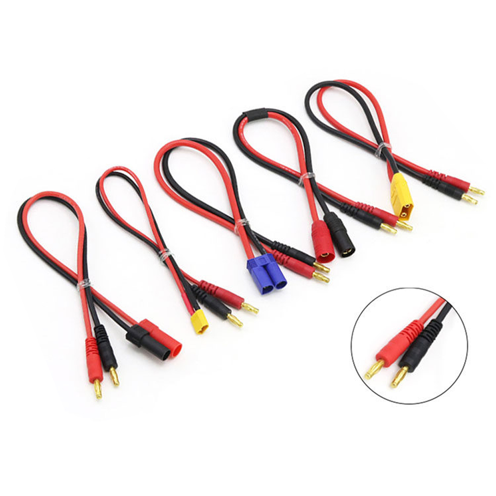 航模B6充电器 XT60 XT90 EC5 TRX 插头 T插 转4.0mm香蕉头充电线