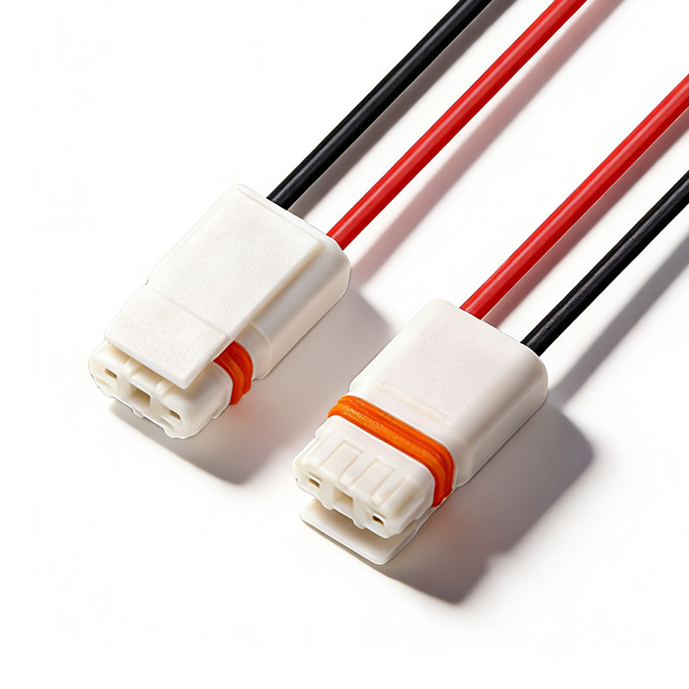 泰科TE 1-2834074-2电池连接线端子线电机线汽车线束1007-24红黑线马达线